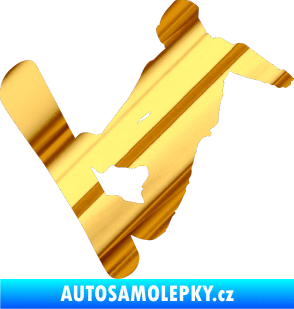 Samolepka Snowboard 020 pravá chrom fólie zlatá zrcadlová