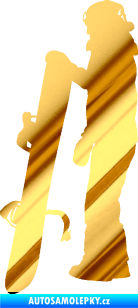 Samolepka Snowboard 032 levá chrom fólie zlatá zrcadlová