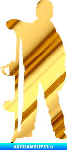 Samolepka Snowboard 039 levá chrom fólie zlatá zrcadlová