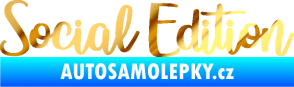 Samolepka Social edition nápis chrom fólie zlatá zrcadlová
