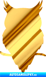 Samolepka Sova 001 levá chrom fólie zlatá zrcadlová
