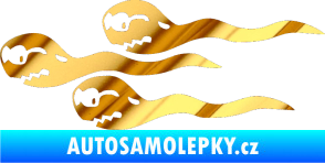 Samolepka Spermie levá chrom fólie zlatá zrcadlová