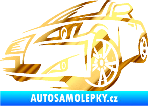 Samolepka Sportovní auto 001 levá chrom fólie zlatá zrcadlová