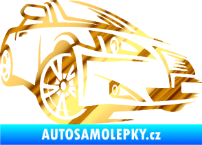 Samolepka Sportovní auto 001 pravá chrom fólie zlatá zrcadlová