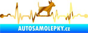 Samolepka Srdeční tep 006 pravá čivava chrom fólie zlatá zrcadlová