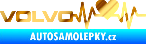 Samolepka Srdeční tep 021 levá Volvo srdcem chrom fólie zlatá zrcadlová