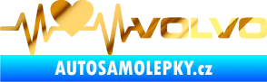 Samolepka Srdeční tep 021 pravá volvo srdcem chrom fólie zlatá zrcadlová