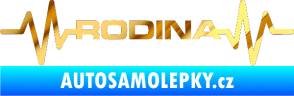 Samolepka Srdeční tep 032 rodina chrom fólie zlatá zrcadlová