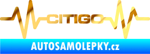 Samolepka Srdeční tep 033 Citigo chrom fólie zlatá zrcadlová