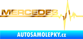 Samolepka Srdeční tep 035 levá mercedes chrom fólie zlatá zrcadlová