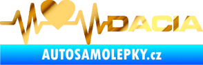 Samolepka Srdeční tep 045 pravá Dacia chrom fólie zlatá zrcadlová