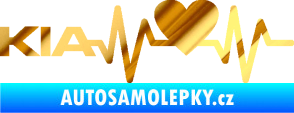 Samolepka Srdeční tep 048 levá Kia chrom fólie zlatá zrcadlová