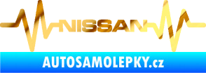 Samolepka Srdeční tep 051 Nissan chrom fólie zlatá zrcadlová