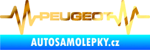 Samolepka Srdeční tep 053 Peugeot chrom fólie zlatá zrcadlová