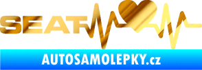 Samolepka Srdeční tep 060 levá Seat chrom fólie zlatá zrcadlová