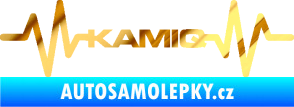 Samolepka Srdeční tep 067 Kamiq chrom fólie zlatá zrcadlová