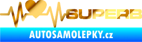Samolepka Srdeční tep 072 pravá Superb chrom fólie zlatá zrcadlová