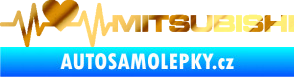 Samolepka Srdeční tep 082 pravá Mitsubishi chrom fólie zlatá zrcadlová