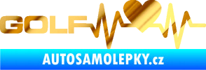 Samolepka Srdeční tep 084 levá Volkswagen Golf chrom fólie zlatá zrcadlová