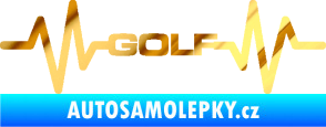 Samolepka Srdeční tep 085 Volkswagen Golf chrom fólie zlatá zrcadlová