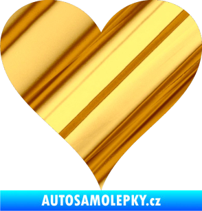 Samolepka Srdíčko 001 chrom fólie zlatá zrcadlová