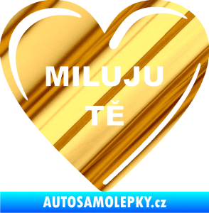 Samolepka Srdíčko 015 miluju tě chrom fólie zlatá zrcadlová