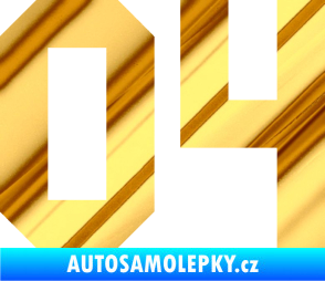 Samolepka Startovní číslo 04 chrom fólie zlatá zrcadlová