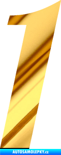 Samolepka Startovní číslo 1 typ 3 chrom fólie zlatá zrcadlová
