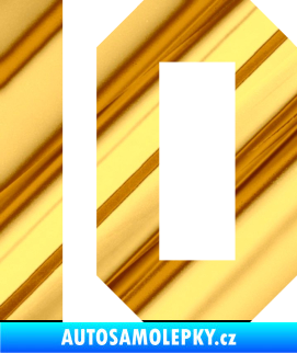 Samolepka Startovní číslo 10 chrom fólie zlatá zrcadlová