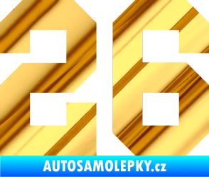 Samolepka Startovní číslo 26 chrom fólie zlatá zrcadlová
