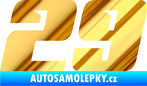 Samolepka Startovní číslo 29 typ 6 chrom fólie zlatá zrcadlová