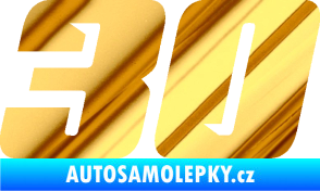 Samolepka Startovní číslo 30 typ 6 chrom fólie zlatá zrcadlová