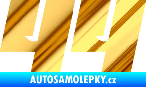 Samolepka Startovní číslo 44 typ 6 chrom fólie zlatá zrcadlová