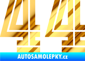 Samolepka Startovní číslo 44 typ 7 chrom fólie zlatá zrcadlová