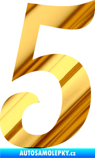 Samolepka Startovní číslo 5 typ 3 chrom fólie zlatá zrcadlová
