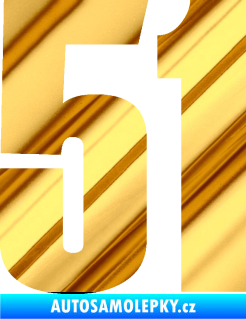 Samolepka Startovní číslo 51 typ 2 chrom fólie zlatá zrcadlová