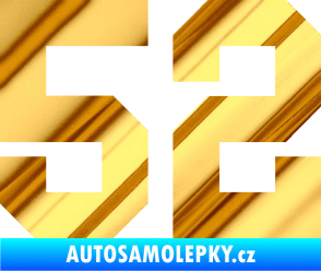 Samolepka Startovní číslo 52 chrom fólie zlatá zrcadlová
