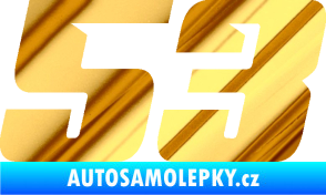 Samolepka Startovní číslo 53 typ 6 chrom fólie zlatá zrcadlová