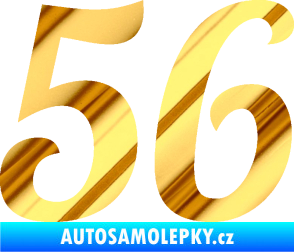 Samolepka Startovní číslo 56 typ 3 chrom fólie zlatá zrcadlová
