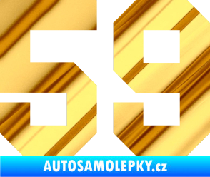 Samolepka Startovní číslo 59 chrom fólie zlatá zrcadlová