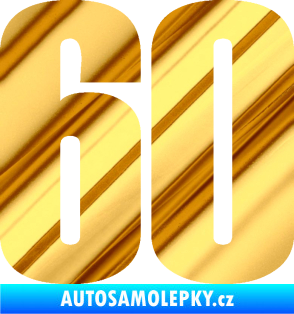 Samolepka Startovní číslo 60 typ 2     chrom fólie zlatá zrcadlová