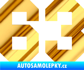 Samolepka Startovní číslo 63 chrom fólie zlatá zrcadlová