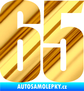 Samolepka Startovní číslo 65 typ 2     chrom fólie zlatá zrcadlová