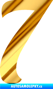 Samolepka Startovní číslo 7 typ 3 chrom fólie zlatá zrcadlová