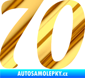 Samolepka Startovní číslo 70 typ 3  chrom fólie zlatá zrcadlová