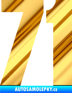 Samolepka Startovní číslo 71 typ 2  chrom fólie zlatá zrcadlová