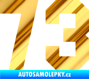 Samolepka Startovní číslo 73 chrom fólie zlatá zrcadlová