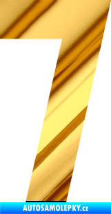 Samolepka Startovní číslo 7 chrom fólie zlatá zrcadlová