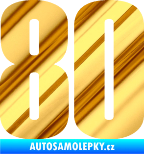 Samolepka Startovní číslo 80 typ 2           chrom fólie zlatá zrcadlová