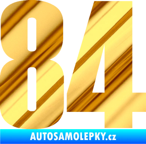 Samolepka Startovní číslo 84 typ 2    chrom fólie zlatá zrcadlová